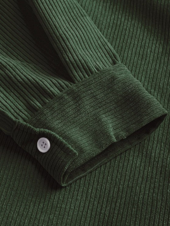 Saazoo | Men's Relaxed Half-Button Long Sleeve Shirt