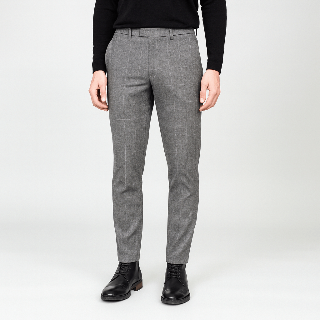 Saazoo | Elegant Slim High-Waisted Trousers
