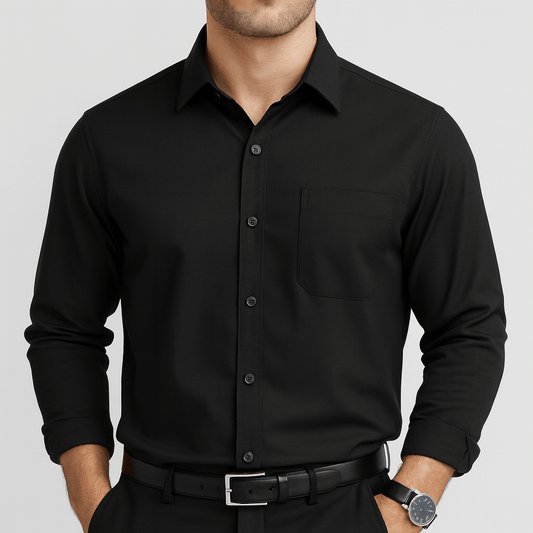 Saazoo | Men's Regular Fit Cotton Blend Business Shirt
