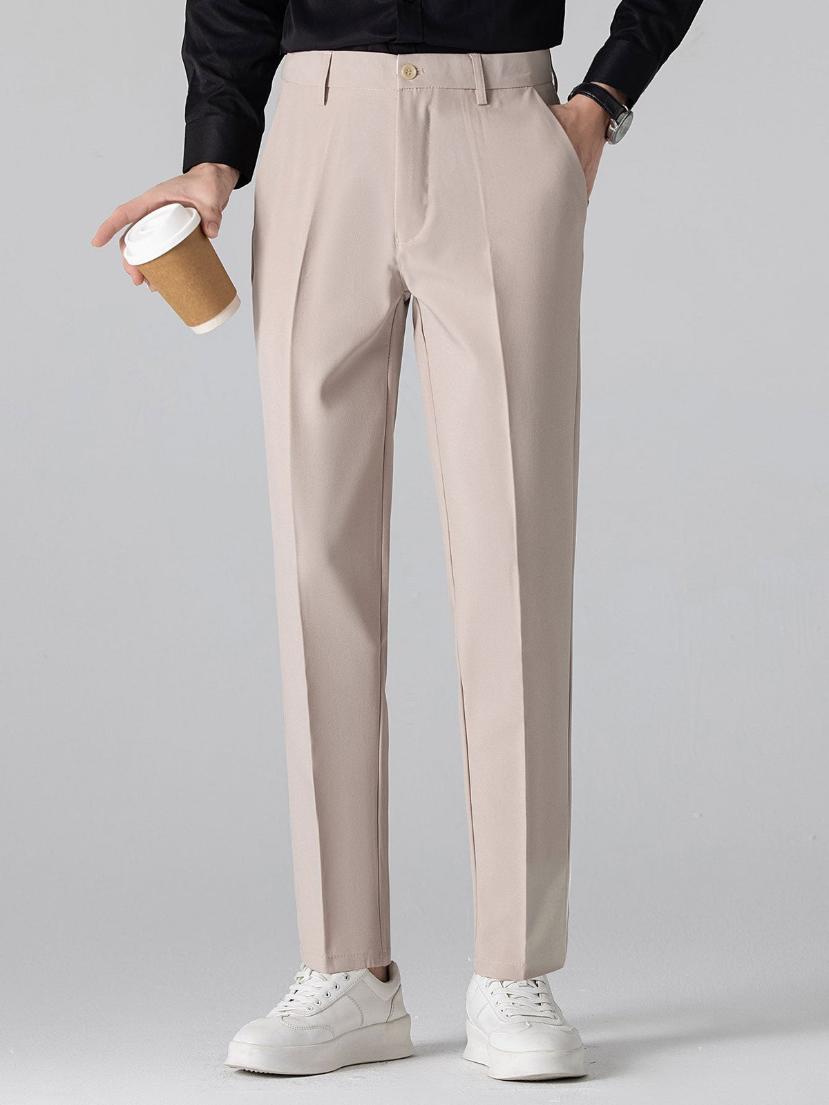 Saazoo | Men's Jacquard Polo & Slim Fit Pants Set