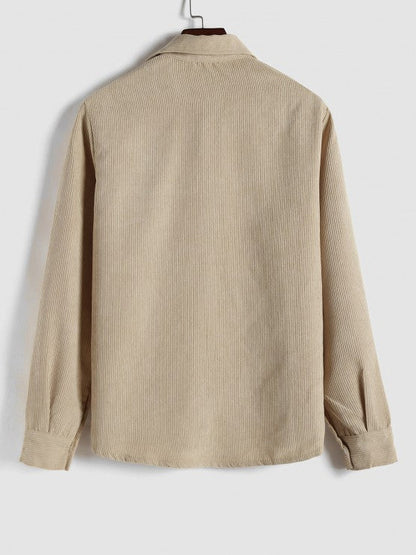 Saazoo | Men's Relaxed Half-Button Long Sleeve Shirt