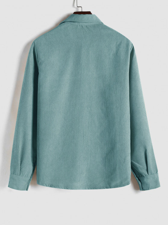 Saazoo | Men's Relaxed Half-Button Long Sleeve Shirt