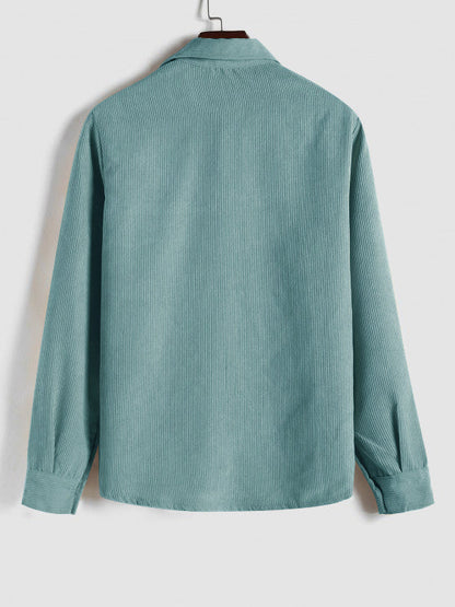 Saazoo | Men's Relaxed Half-Button Long Sleeve Shirt