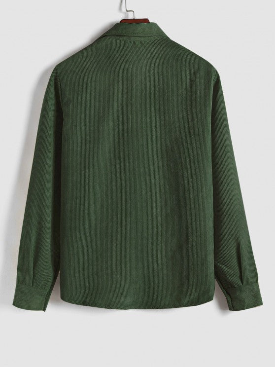 Saazoo | Men's Relaxed Half-Button Long Sleeve Shirt