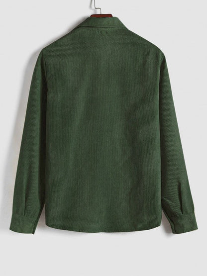 Saazoo | Men's Relaxed Half-Button Long Sleeve Shirt