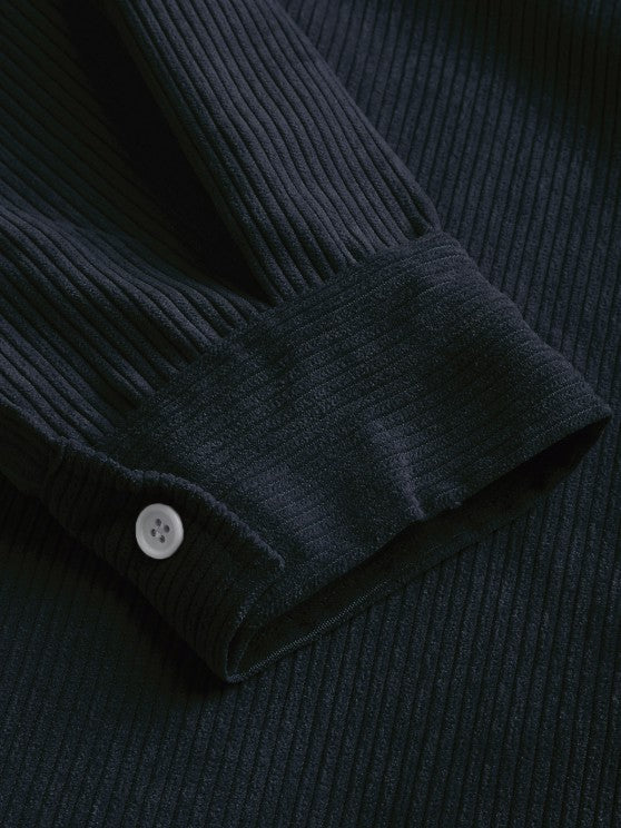 Saazoo | Men's Relaxed Half-Button Long Sleeve Shirt