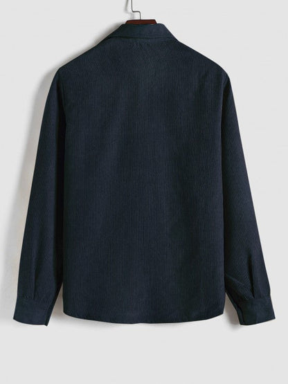 Saazoo | Men's Relaxed Half-Button Long Sleeve Shirt