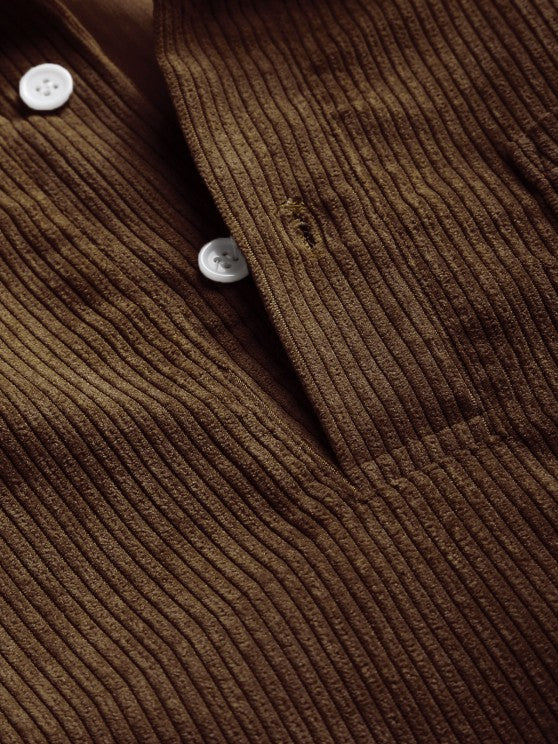 Saazoo | Men's Relaxed Half-Button Long Sleeve Shirt