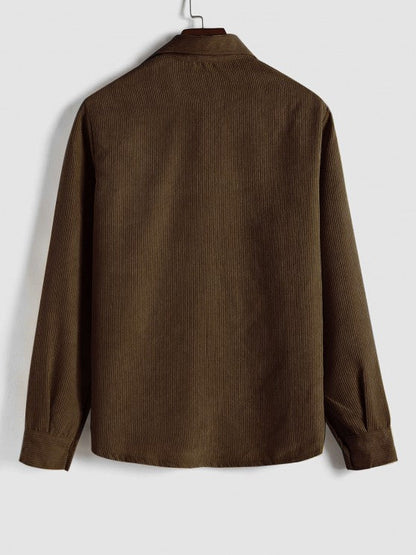 Saazoo | Men's Relaxed Half-Button Long Sleeve Shirt