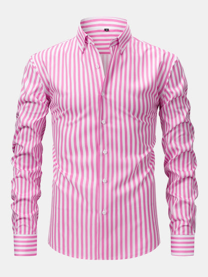 Saazoo | Men's Slim Fit Striped Shirt & Pants Set