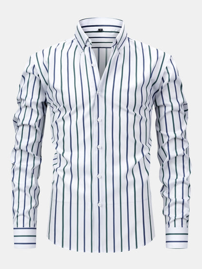 Saazoo | Men's Striped Shirt & Slim Fit Pants Set