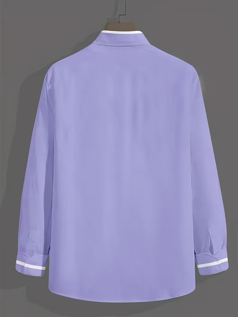 Saazoo | Men's Grandad Collar Contrast Shirt