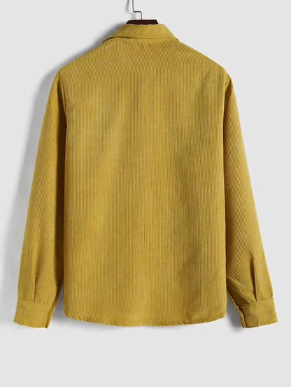Saazoo | Men's Relaxed Half-Button Long Sleeve Shirt