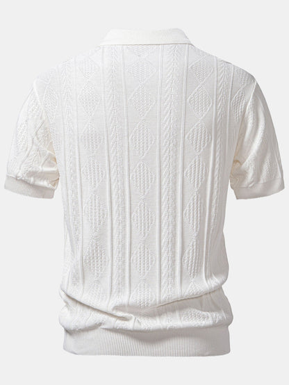 Saazoo | Men's Jacquard Polo & Slim Fit Pants Set
