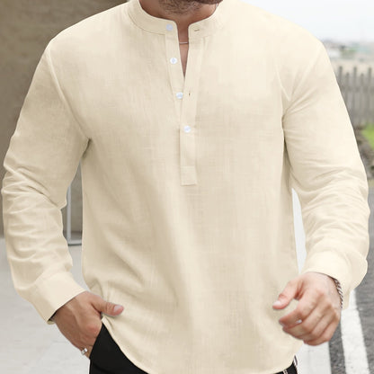 Saazoo | Men's Relaxed Cotton Blend Camp Collar Shirt