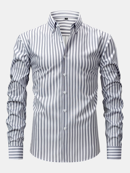 Saazoo | Men's Slim Fit Striped Shirt & Pants Set