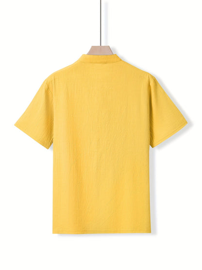 Saazoo | Men's Cotton Blend Mandarin Collar Shirt