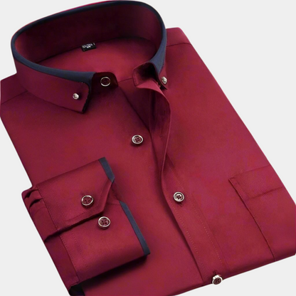 Saazoo | Men's Long Sleeve Cotton Blend Classic Shirt