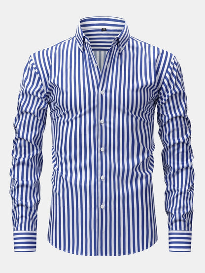Saazoo | Men's Slim Fit Striped Shirt & Pants Set