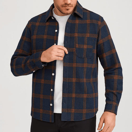 Saazoo | Men's Regular Fit Checked Button-Up Shirt