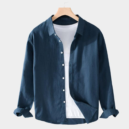 Saazoo | Men's Cotton Blend Long Sleeve Button-Up Shirt