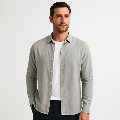 Saazoo | Men's Cotton Blend Long Sleeve Button-Up Shirt