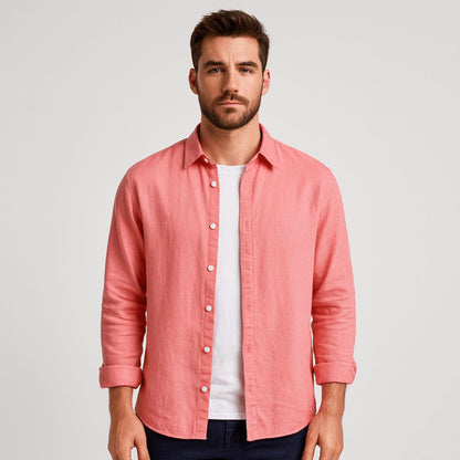 Saazoo | Men's Cotton Blend Long Sleeve Button-Up Shirt