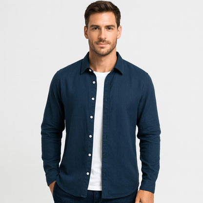 Saazoo | Men's Cotton Blend Long Sleeve Button-Up Shirt