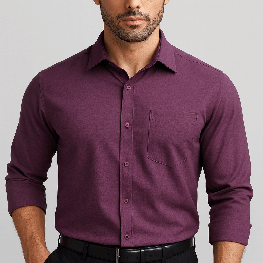 Saazoo | Men's Regular Fit Cotton Blend Business Shirt