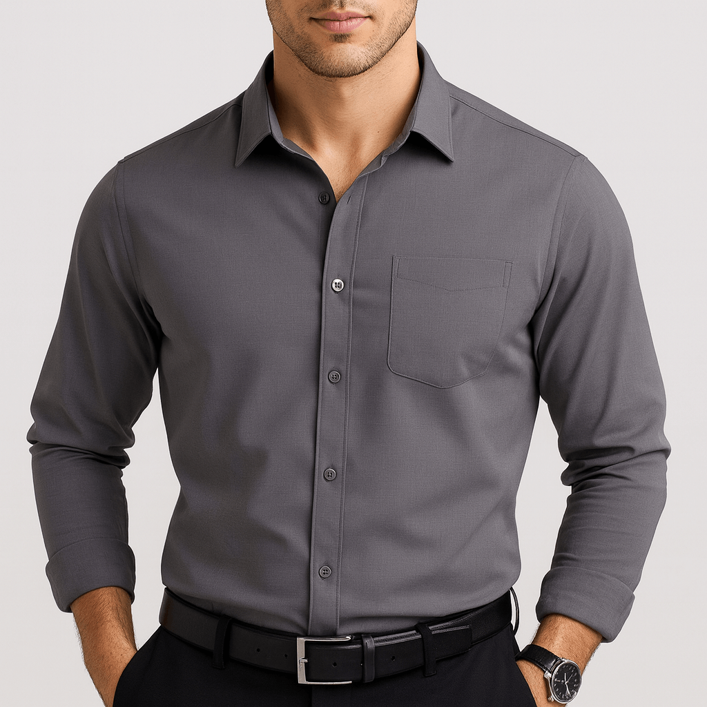 Saazoo | Men's Regular Fit Cotton Blend Business Shirt