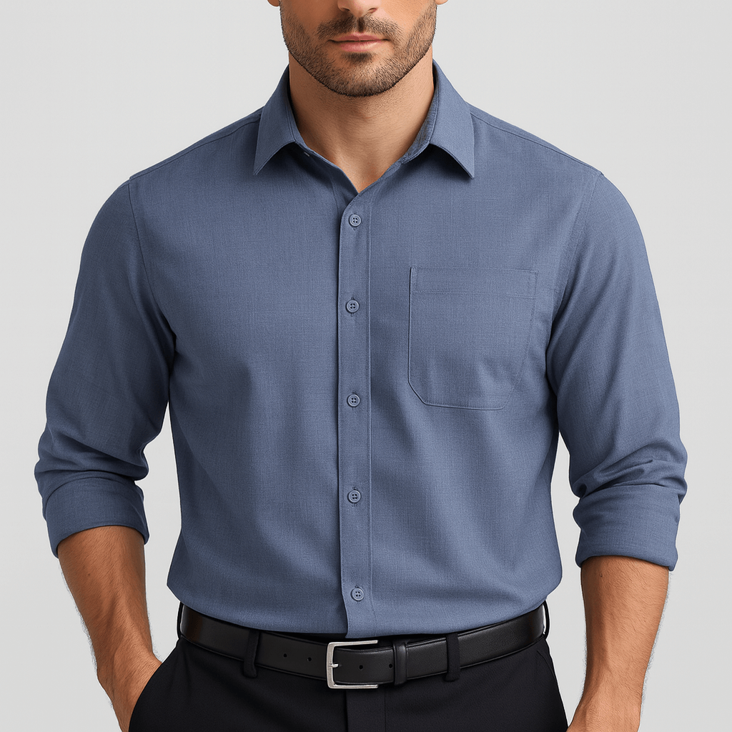 Saazoo | Men's Regular Fit Cotton Blend Business Shirt