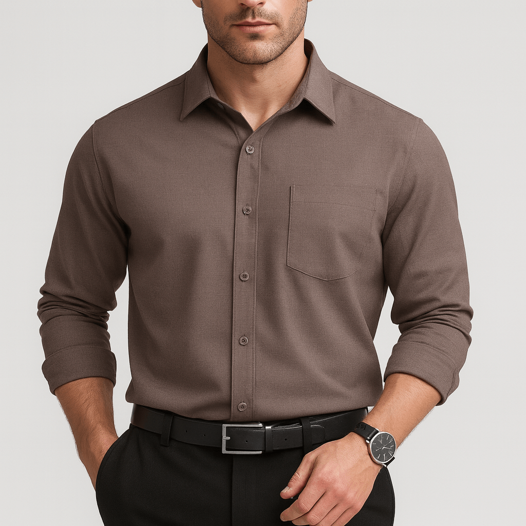 Saazoo | Men's Regular Fit Cotton Blend Business Shirt