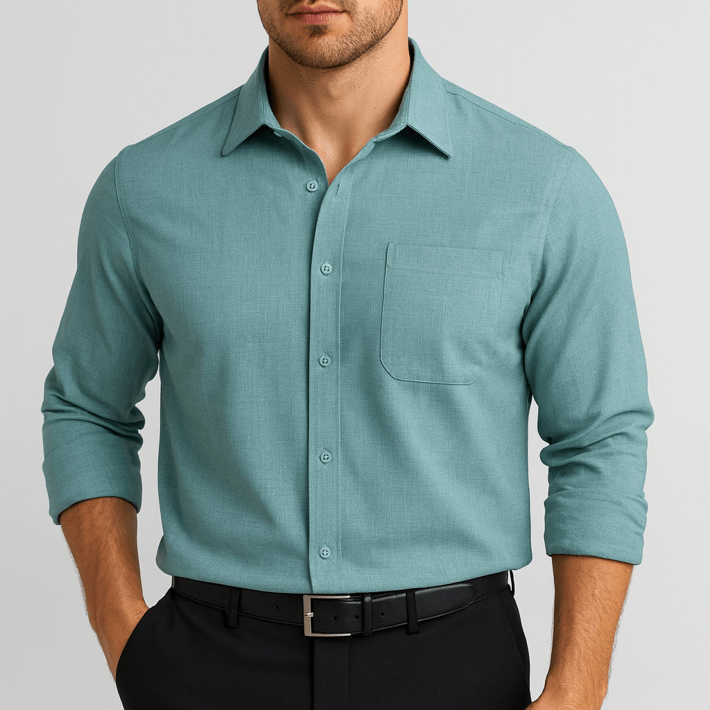 Saazoo | Men's Regular Fit Cotton Blend Business Shirt