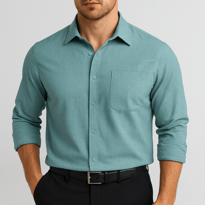 Saazoo | Men's Regular Fit Cotton Blend Business Shirt