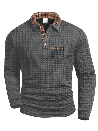 Saazoo | Men's Textured Knit Polo Shirt