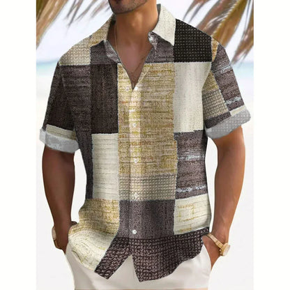 Saazoo | Men's Patchwork Cotton Blend Summer Shirt