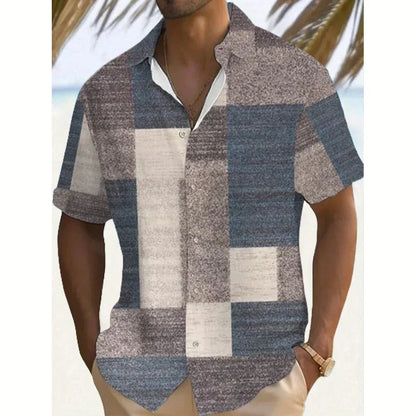 Saazoo | Men's Patchwork Cotton Blend Summer Shirt