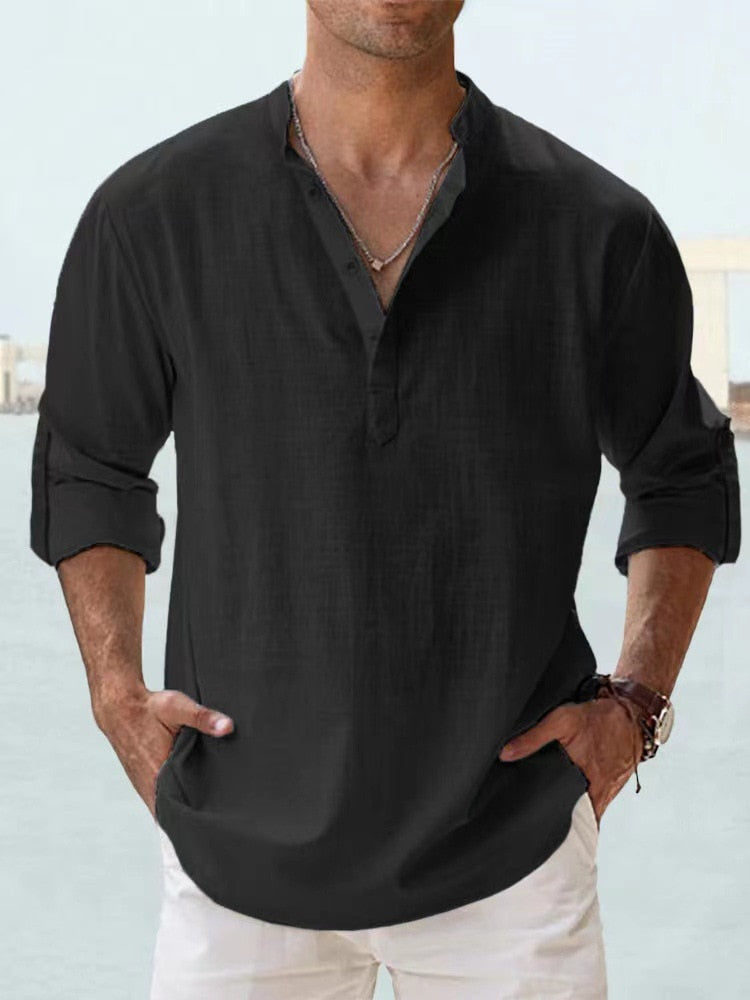 Saazoo | Men's Mandarin Collar Shirt