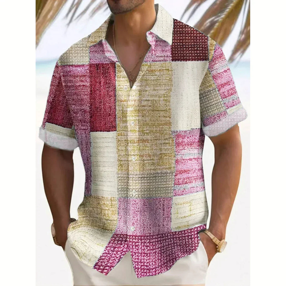 Saazoo | Men's Patchwork Cotton Blend Summer Shirt