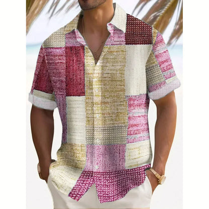 Saazoo | Men's Patchwork Cotton Blend Summer Shirt