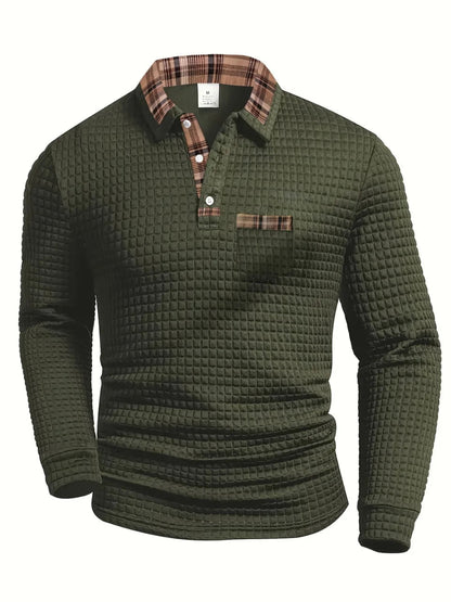 Saazoo | Men's Textured Knit Polo Shirt