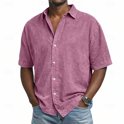 Saazoo | Men's Acid Wash Cotton Blend Shirt