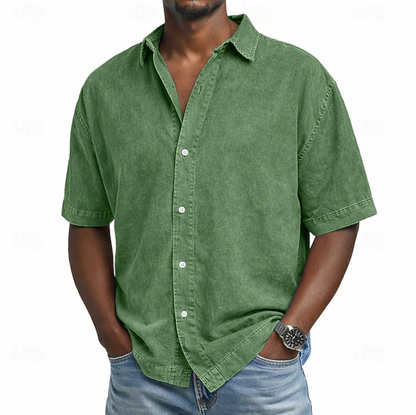 Saazoo | Men's Acid Wash Cotton Blend Shirt