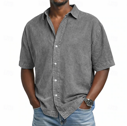 Saazoo | Men's Acid Wash Cotton Blend Shirt