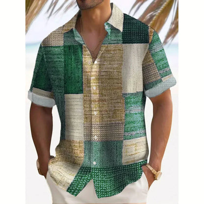 Saazoo | Men's Patchwork Cotton Blend Summer Shirt