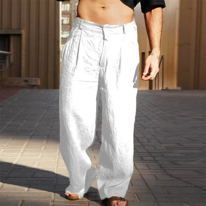 Saazoo | Men's Linen Wide-Leg Pants