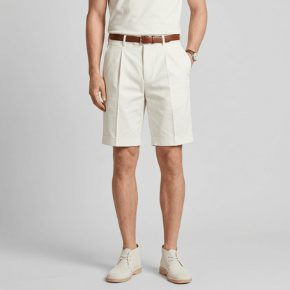 Saazoo | Men's Cotton Blend Turn-Up Bermuda Shorts