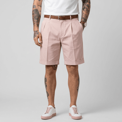 Saazoo | Men's Cotton Blend Turn-Up Bermuda Shorts
