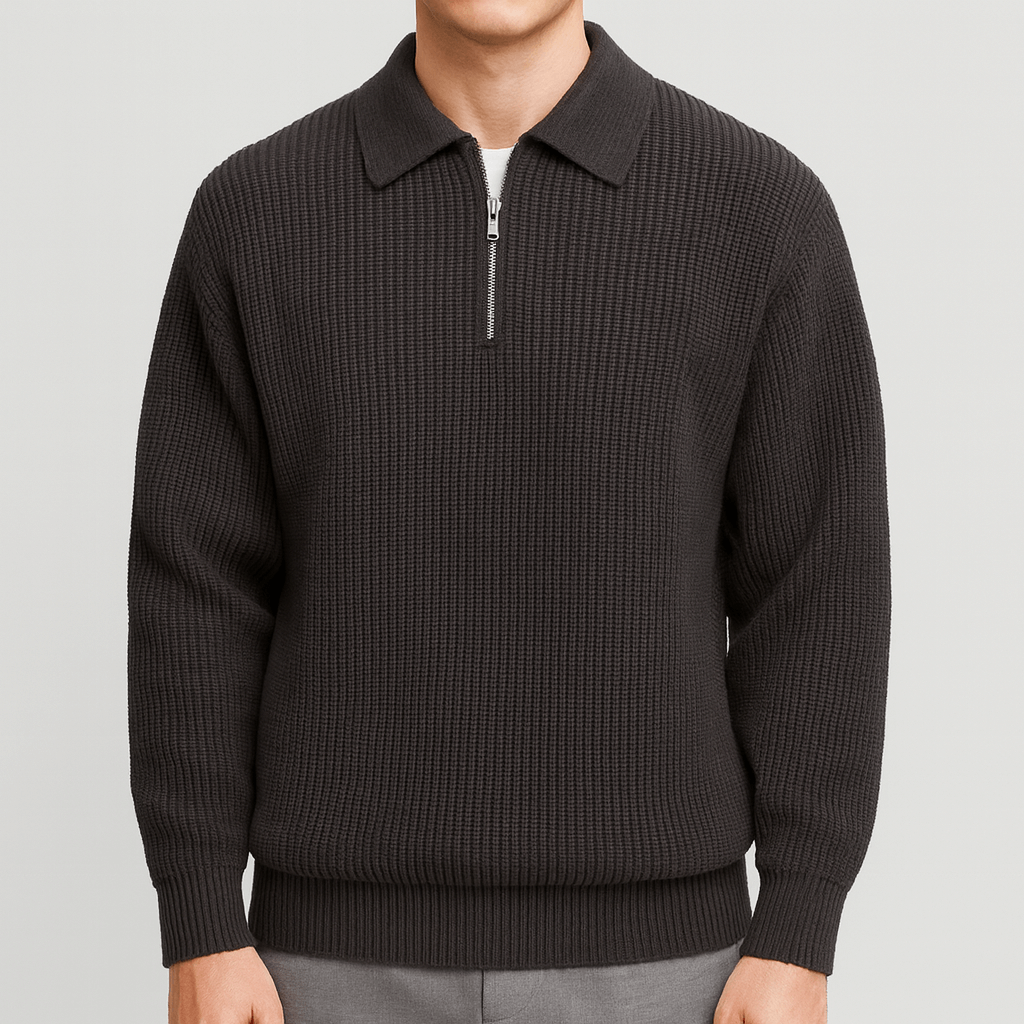 Saazoo | Ribbed zip-up sweater