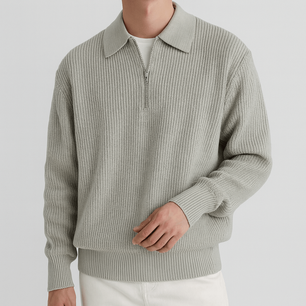 Saazoo | Ribbed zip-up sweater